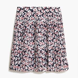 NEW J. Crew Pleated Mini Skirt Ditsy Floral Feminine Wildflower Navy 10 Cottage